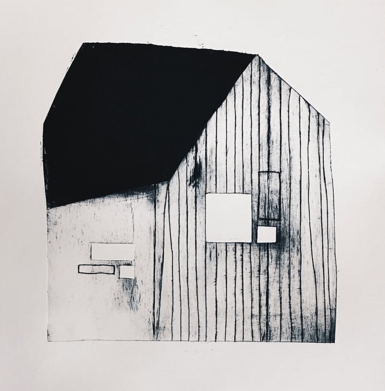 House 1 - Tetra Pak Intaglio Print